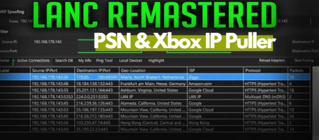 LANC Remastered: Open Source PS4 IP Grabber, Puller & Sniffer Tool