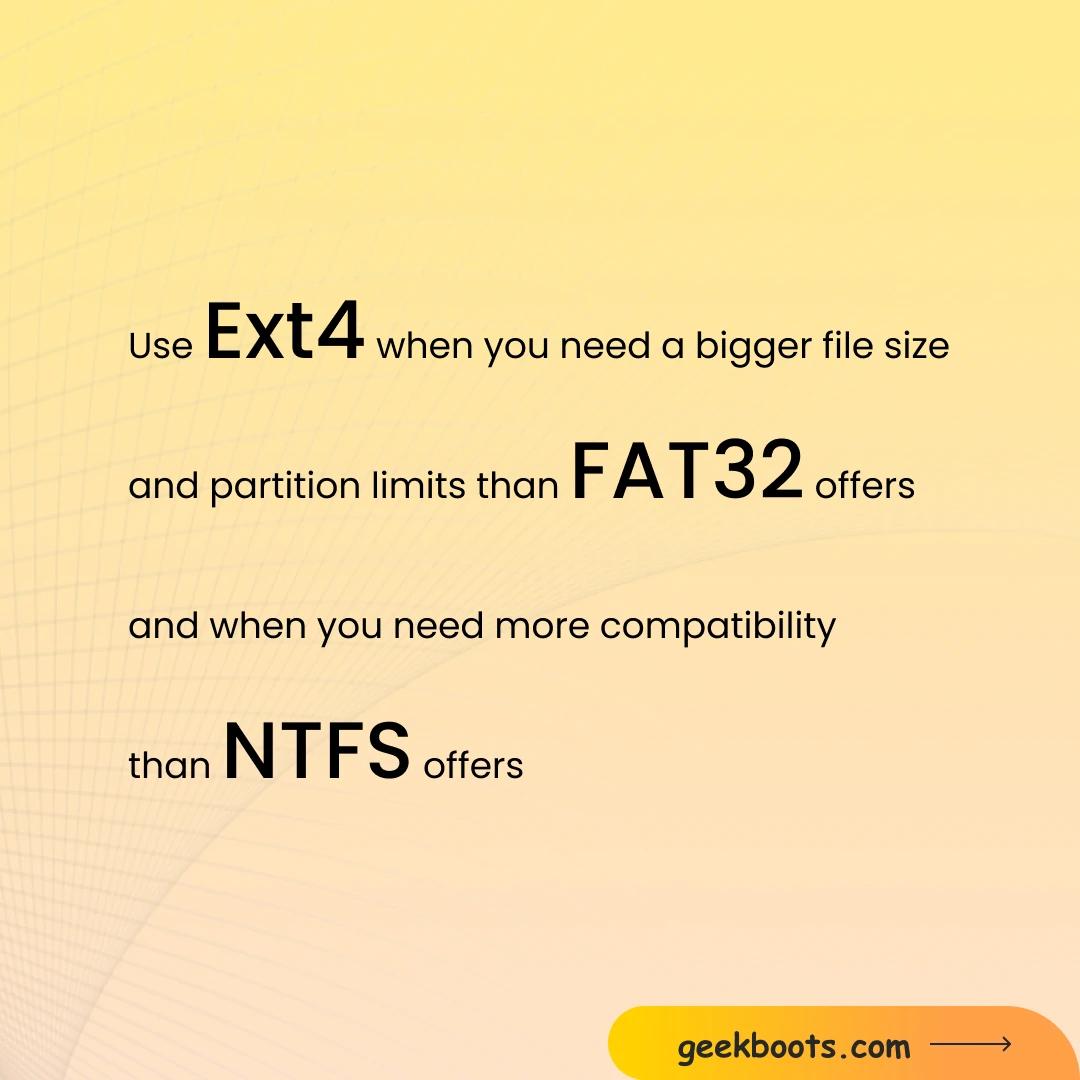 NTFS vs Ext4 vs FAT32