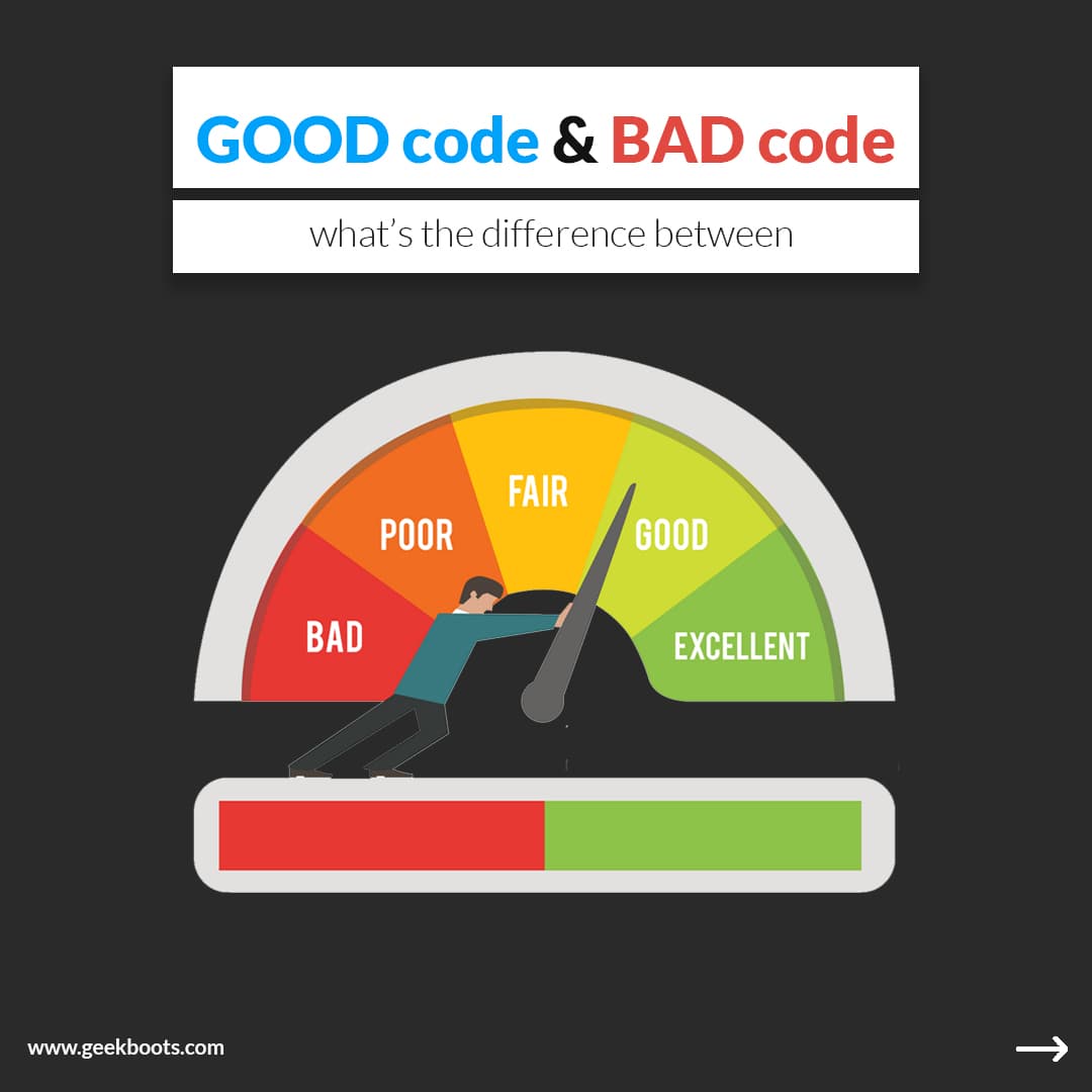 Difference between GOOD code and BAD code | Geekboots