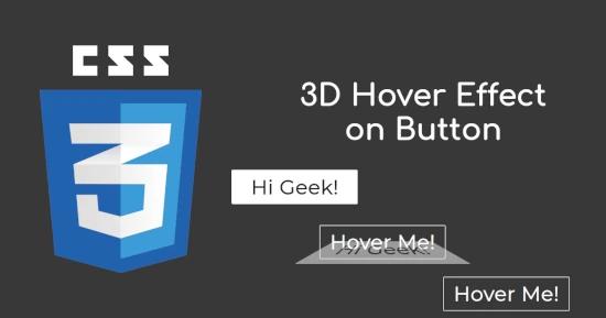 Button 3D Hover Effect for CSS
