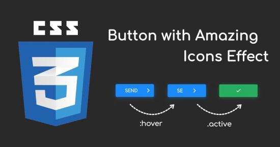 Button with Amzaing Icons Effect