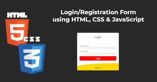 Login Registration form using HTML CSS & JavaScript