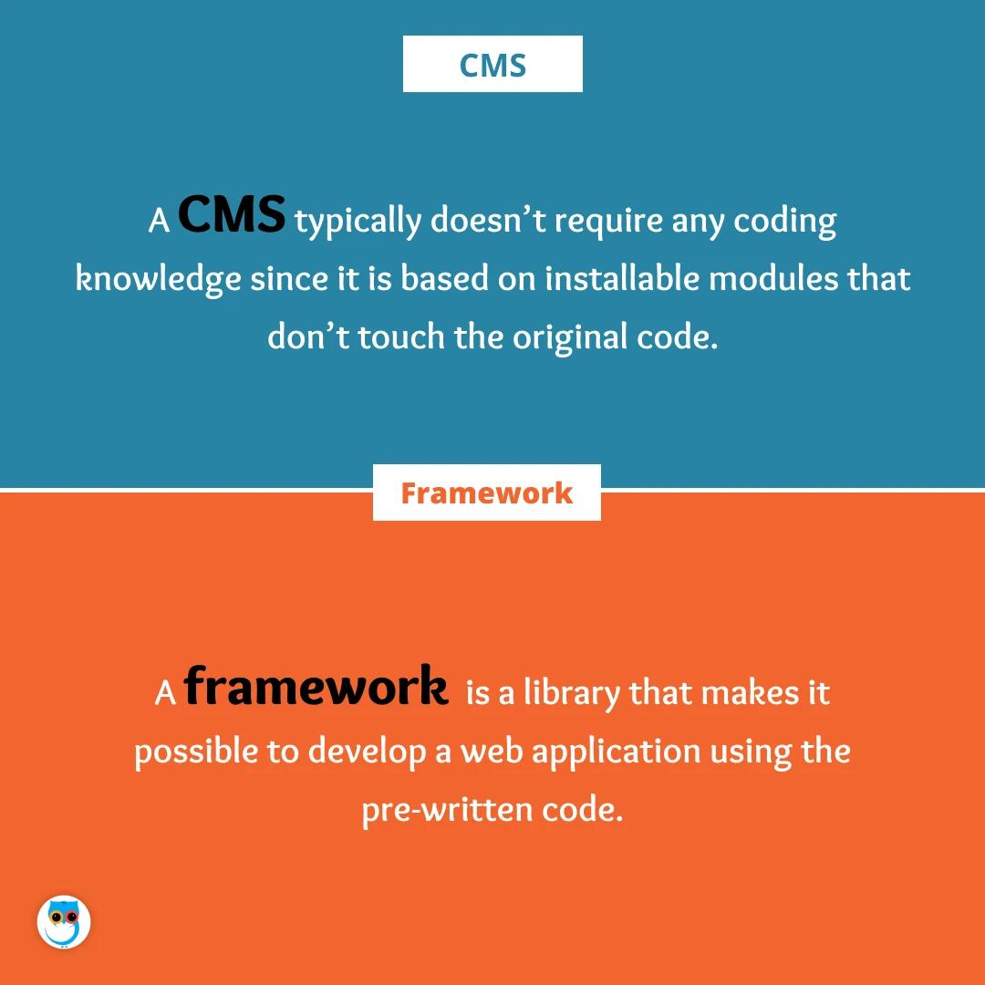 CMS vs Framework in web development