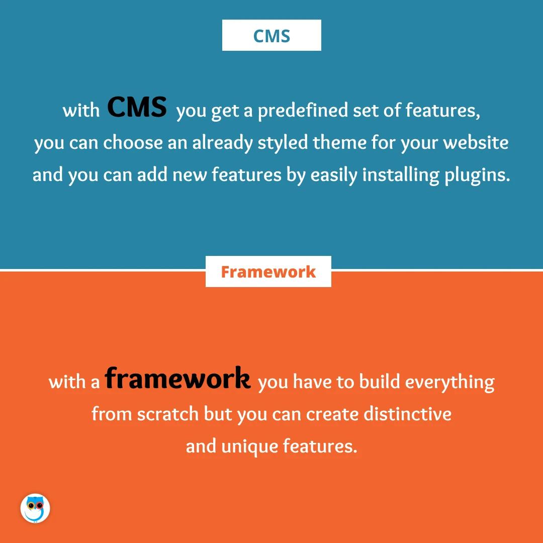 CMS vs Framework in web development