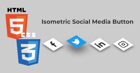 Isometric Social Media Button