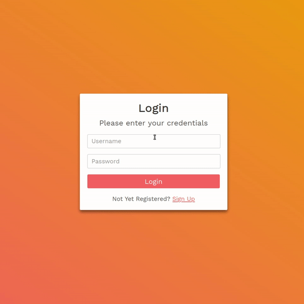Login Form with Transform EffectWorking Sample0