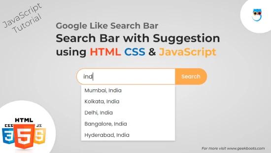 Search Suggestion Box Like Google for JavaScript