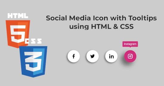 Social Icon with Tooltips for CSS