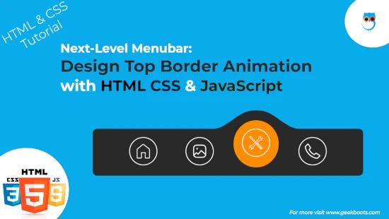 Menubar with Top Border Animations for CSS
