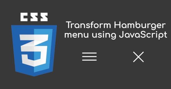 Transform Hamburger Menu for CSS