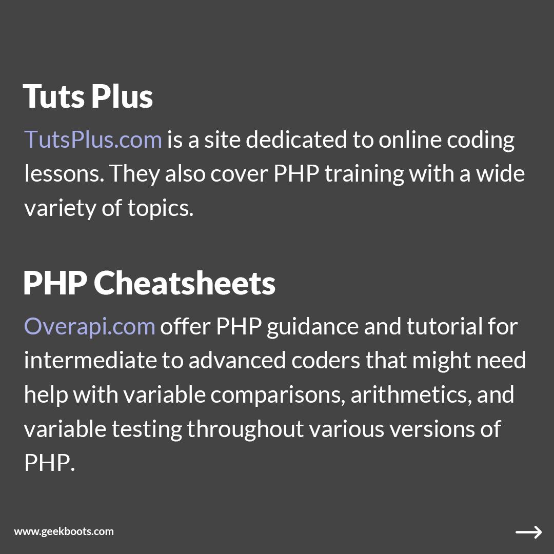 A list of the websites that help you to learn PHP online