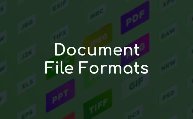 Various kind of document file formats and it’s utility?