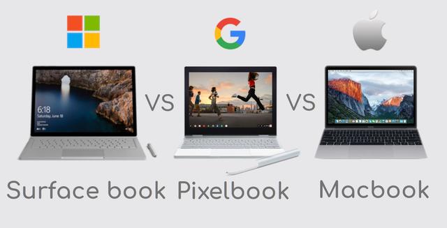 Pixelbook vs Macbook vs Surface book